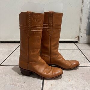 Lucchese Tan Leather Cowboy Boots